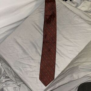 Robert Talbott French Horn  Silk Tie Red Woven In‎ England 56.5"
